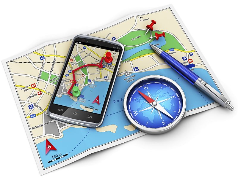 A simple compass helps a lot with understanding the various Map apps that may have poor direction indication