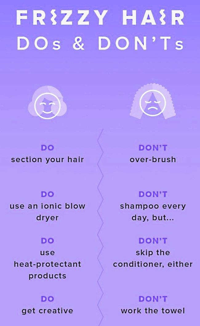 Do's and Dont's to control frizzy hair. See the great range of natural remedies in this article