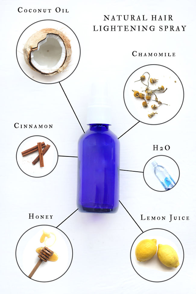 Make a simple hair lightening spray using these natural ingredients
