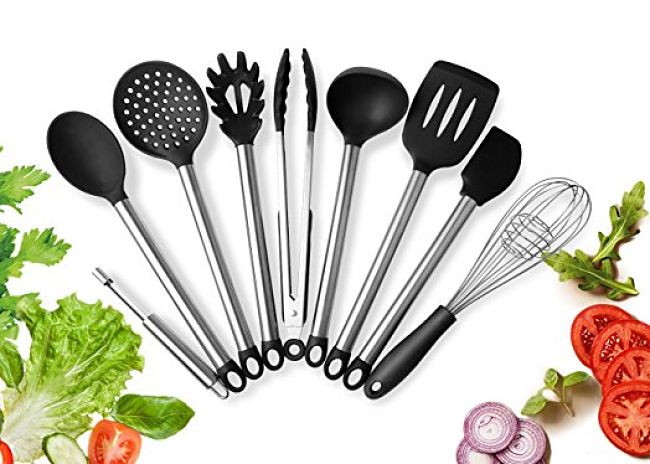 Metal utensils can have silicone coatings for maximum durability