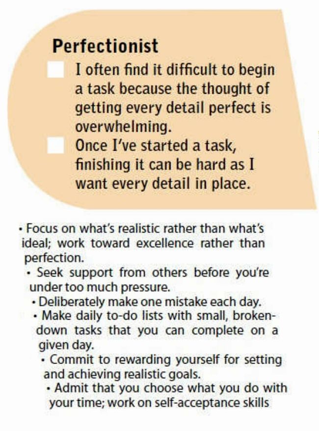 Links between perfectionism and procrastination