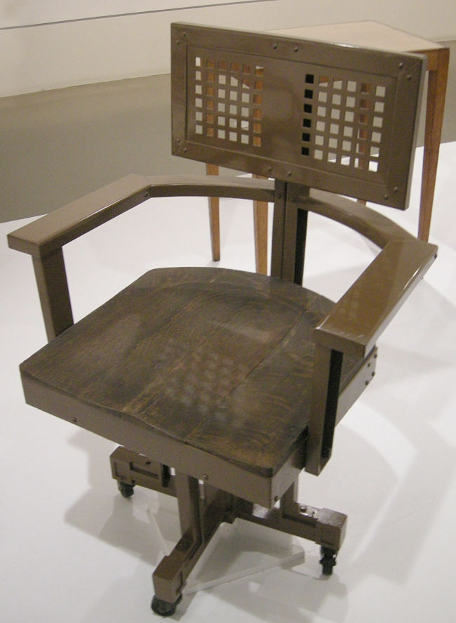 Wooden Office Chair Design, Frank Lloyd Wright, 1904-06