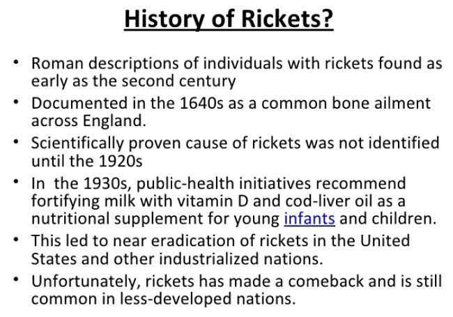History of the Disease of Rickets in Children