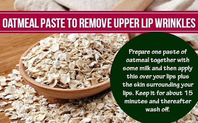 Oatmeal paste remedy for wrinkly lips